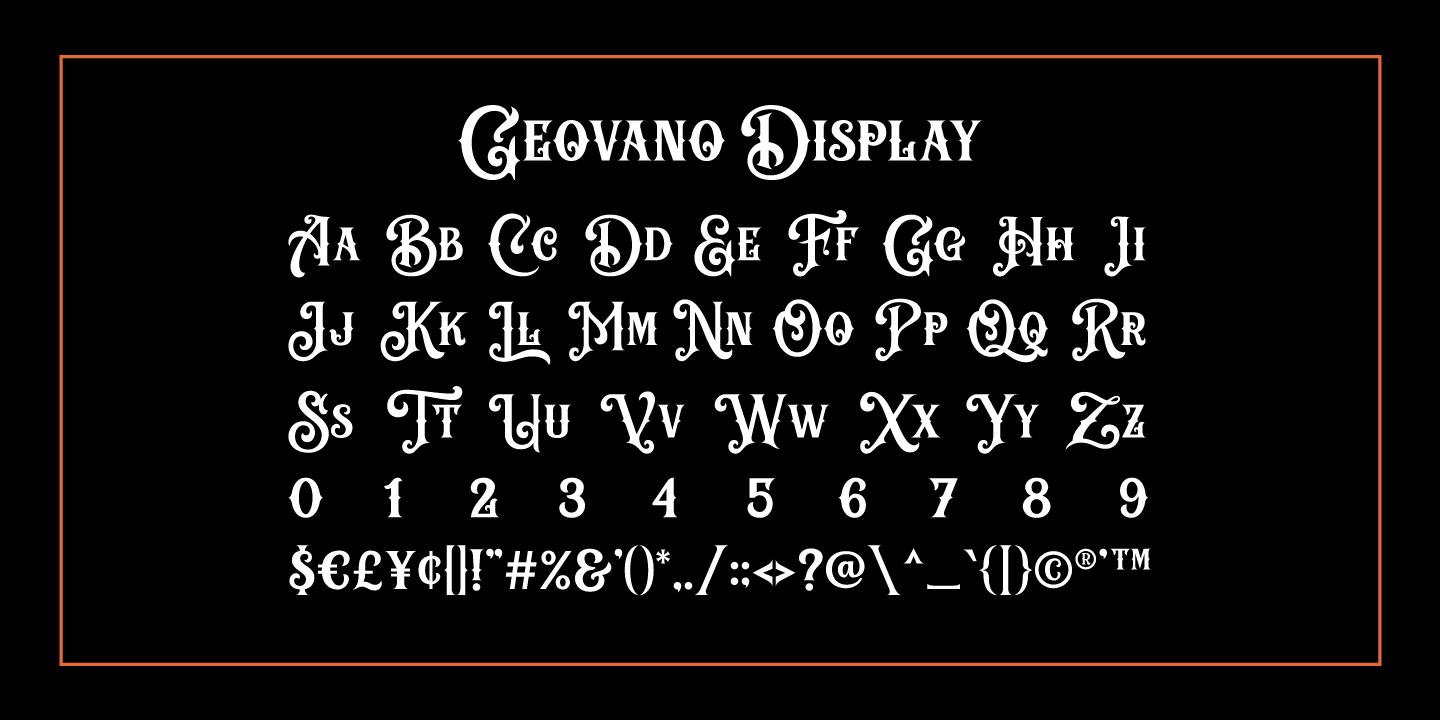 Przykładowa czcionka Geovano #5